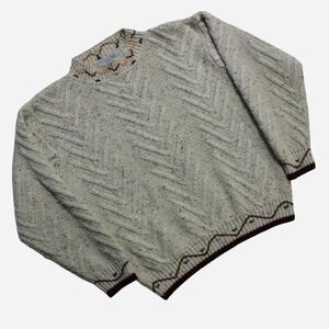 Women Vintage 90s Attitude Cottagecore Oversized Grandma 3D Pattern Knit Sweater